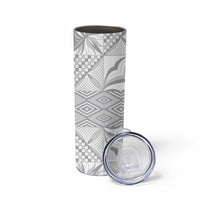 Samoa Lotu Tamaiti Skinny Tumbler White Sunday Siapo With Teuila Torch Ginger