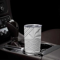 Samoa Lotu Tamaiti Tumbler Cup White Sunday Siapo With Teuila Torch Ginger