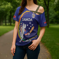 Custom Cricket Samoa East Asia-Pacific Cross Shoulder Shirt Samoa Storming the Limits - Polynesian Pride