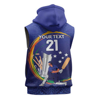 Custom Cricket Samoa East Asia-Pacific Sleeveless Zip Hoodie Samoa Storming the Limits - Polynesian Pride