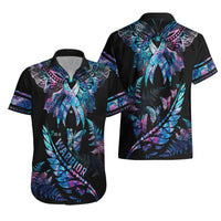Polynesia Ribbon Butterflies Hawaiian Shirt Silver Fern Breast Cancer With Papua Shell Pattern LT9 - Polynesian Pride