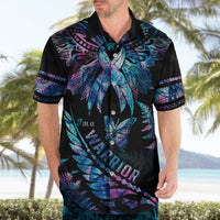 Polynesia Ribbon Butterflies Hawaiian Shirt Silver Fern Breast Cancer With Papua Shell Pattern LT9 - Polynesian Pride
