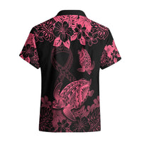 Personalised Polynesian Turtle Ribbon Hawaiian Shirt Think Pink Breast Cancer With Pacific Hibiscus LT9 - Polynesian Pride