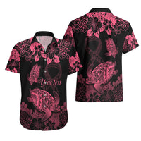 Personalised Polynesian Turtle Ribbon Hawaiian Shirt Think Pink Breast Cancer With Pacific Hibiscus LT9 - Polynesian Pride