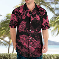 Personalised Polynesian Turtle Ribbon Hawaiian Shirt Think Pink Breast Cancer With Pacific Hibiscus LT9 - Polynesian Pride
