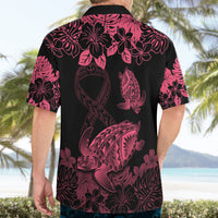 Personalised Polynesian Turtle Ribbon Hawaiian Shirt Think Pink Breast Cancer With Pacific Hibiscus LT9 - Polynesian Pride