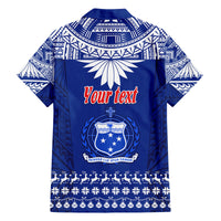 Personalised Toa Samoa Christmas Family Matching Off Shoulder Maxi Dress and Hawaiian Shirt Samoa Siva Tau Manuia Le Kerisimasi Blue Vibe LT9 - Polynesian Pride