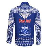 Personalised Toa Samoa Christmas Family Matching Tank Maxi Dress and Hawaiian Shirt Samoa Siva Tau Manuia Le Kerisimasi Blue Vibe LT9 - Polynesian Pride