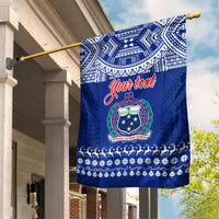 Personalised Toa Samoa Christmas Garden Flag Samoa Siva Tau Manuia Le Kerisimasi Blue Vibe LT9 House Flag Blue - Polynesian Pride