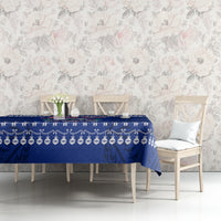 Personalised Toa Samoa Christmas Tablecloth Samoa Siva Tau Manuia Le Kerisimasi Blue Vibe LT9 - Polynesian Pride