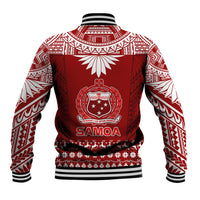 Toa Samoa Christmas Baseball Jacket Samoa Siva Tau Manuia Le Kerisimasi Red Vibe LT9 - Polynesian Pride