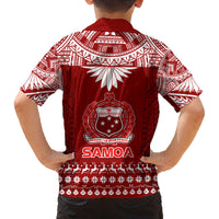Toa Samoa Christmas Family Matching Long Sleeve Bodycon Dress and Hawaiian Shirt Samoa Siva Tau Manuia Le Kerisimasi Red Vibe LT9 - Polynesian Pride