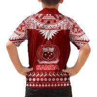 Toa Samoa Christmas Kid Hawaiian Shirt Samoa Siva Tau Manuia Le Kerisimasi Red Vibe LT9 - Polynesian Pride