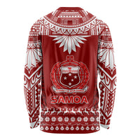 Toa Samoa Christmas Long Sleeve Shirt Samoa Siva Tau Manuia Le Kerisimasi Red Vibe LT9 - Polynesian Pride