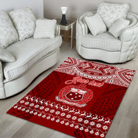Personalised Toa Samoa Christmas Area Rug Samoa Siva Tau Manuia Le Kerisimasi Red Vibe LT9 - Polynesian Pride
