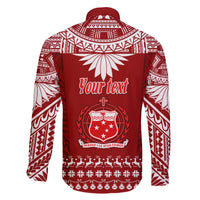 Personalised Toa Samoa Christmas Family Matching Long Sleeve Bodycon Dress and Hawaiian Shirt Samoa Siva Tau Manuia Le Kerisimasi Red Vibe LT9 - Polynesian Pride