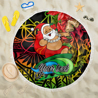 Personalised Vanuatu Joyeux Noel Beach Blanket Christmas Santas God Yumi LT9 One Size 150cm Reggae - Polynesian Pride
