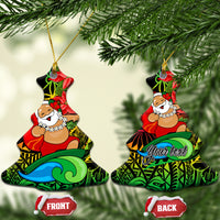 Personalised Vanuatu Joyeux Noel Ceramic Ornament Christmas Santas God Yumi LT9 Christmas Tree Reggae - Polynesian Pride