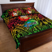 Personalised Vanuatu Joyeux Noel Quilt Bed Set Christmas Santas God Yumi LT9 - Polynesian Pride