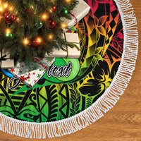 Personalised Vanuatu Joyeux Noel Tree Skirt Christmas Santas God Yumi LT9 - Polynesian Pride