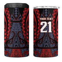 Custom New Zealand 4 in 1 Can Cooler Tumbler Maori Kiwiana Pattern Tukutuku Motif