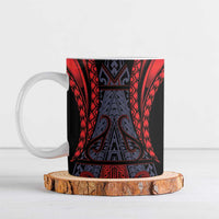 Custom New Zealand Ceramic Mug Maori Kiwiana Pattern Tukutuku Motif LT9 Red - Polynesian Pride