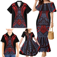 Custom New Zealand Family Matching Mermaid Dress and Hawaiian Shirt Maori Kiwiana Pattern Tukutuku Motif