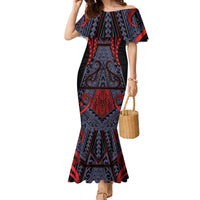 Custom New Zealand Family Matching Mermaid Dress and Hawaiian Shirt Maori Kiwiana Pattern Tukutuku Motif