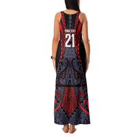 Custom New Zealand Family Matching Tank Maxi Dress and Hawaiian Shirt Maori Kiwiana Pattern Tukutuku Motif