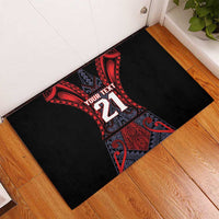 Custom New Zealand Rubber Doormat Maori Kiwiana Pattern Tukutuku Motif