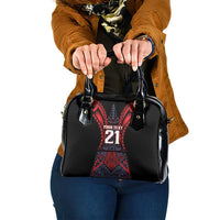 Custom New Zealand Shoulder Handbag Maori Kiwiana Pattern Tukutuku Motif
