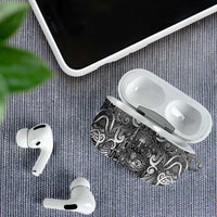 New Zealand Taiaha Maori AirPods Case Kiwikiwi Minimalist Silver Fern Tukutuku Motif