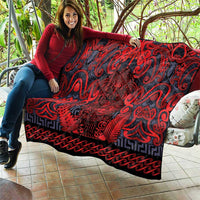 New Zealand Taiaha Maori Quilt Whero Minimalist Silver Fern Tukutuku Motif