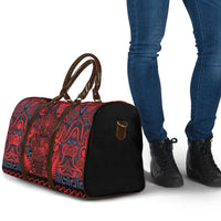 New Zealand Taiaha Maori Travel Bag Whero Minimalist Silver Fern Tukutuku Motif