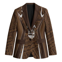Custom Oceania Football Bula Fiji Blazer Polynesian Tribal Pattern LT9 Unisex Brown - Polynesian Pride
