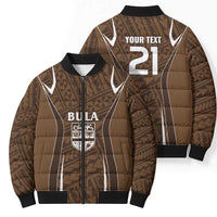 Custom Oceania Football Bula Fiji Bomber Puffer Jacket Polynesian Tribal Pattern