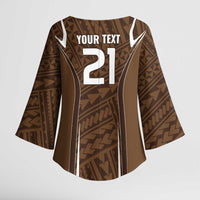 Custom Oceania Football Bula Fiji Kimono Sleeve Blouse Polynesian Tribal Pattern