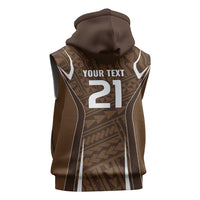 Custom Oceania Football Bula Fiji Sleeveless Zip Hoodie Polynesian Tribal Pattern LT9 - Polynesian Pride