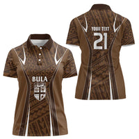 Custom Oceania Football Bula Fiji Women Polo Shirt Polynesian Tribal Pattern
