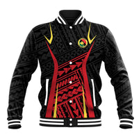 Custom Oceania Football Papua New Guinea Baseball Jacket Polynesian Tribal Pattern LT9 Unisex Red - Polynesian Pride