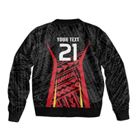 Custom Oceania Football Papua New Guinea Bomber Jacket Polynesian Tribal Pattern LT9 - Polynesian Pride