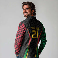 Custom Oceania Football Vanuatu Long Sleeve Polo Shirt Polynesian Tribal Pattern