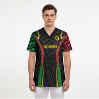 Custom Oceania Football Vanuatu Scrub Top Polynesian Tribal Pattern