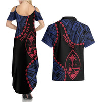 Personalized Guam 80th Anniversary Liberation Day Couples Matching Summer Maxi Dress and Hawaiian Shirt Guahan Basic Seal LT9 - Polynesian Pride