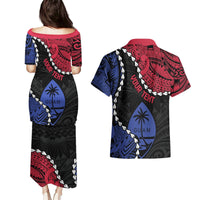 Personalized Guam 80th Anniversary Liberation Day Couples Matching Puletasi and Hawaiian Shirt Tano I Man Chamoru Since 1944 LT9 - Polynesian Pride