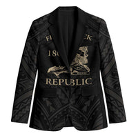 Personalized Haiti First Black Republic Blazer Negre Marron With Map And Flag - Polynesian Pride