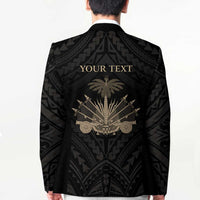 Personalized Haiti First Black Republic Blazer Negre Marron With Map And Flag - Polynesian Pride