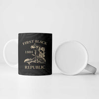 Personalized Haiti First Black Republic Ceramic Mug Negre Marron With Map And Flag - Polynesian Pride