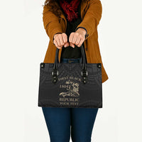 Personalized Haiti First Black Republic Leather Bag Negre Marron With Map And Flag LT9 - Polynesian Pride
