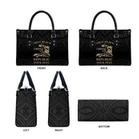 Personalized Haiti First Black Republic Leather Bag Negre Marron With Map And Flag LT9 - Polynesian Pride